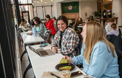 students enjoying the Lyceum Cafe
