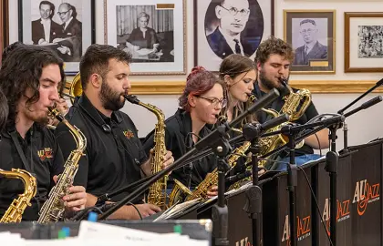 group of AUJO students performing