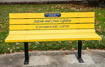 Suicide awareness bench