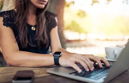 someone working on laptop