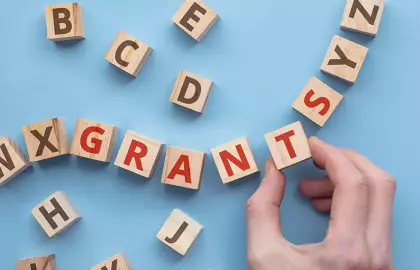 blocks that spell out grants