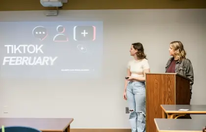 AU students Ellery Reck and Lilly Phillips