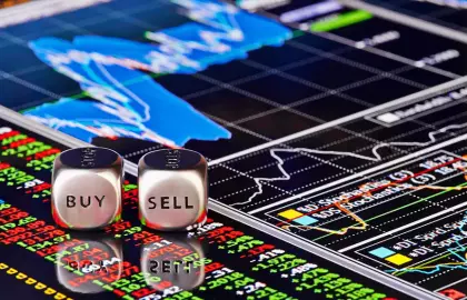 Dice that say Buy and Sell