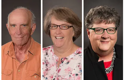 head shots of Duncan Jamieson, Diane Moretz, Jackie Owens