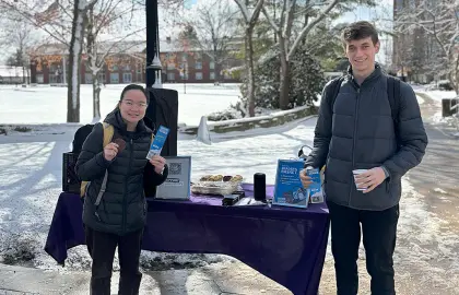 tabling on AU campus for EveryLibrary