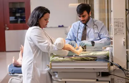 Physician Assistant students in neonatal lab