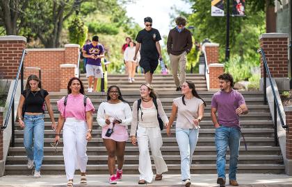 group of students walking