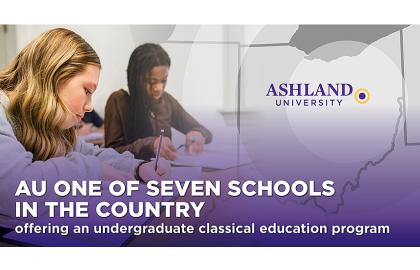 graphic promoting AU as 1 of 7 schools offering undergraduate classical education