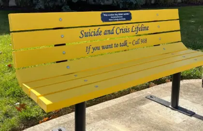 Suicide awareness and prevention bench