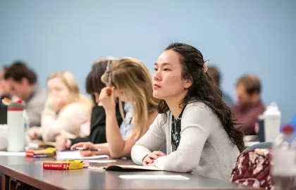 A physician assistant student during a Healer's Art Course workshop in March 2025.