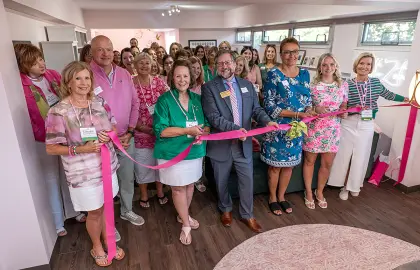 photo from ribbon-cutting ceremony of Delta Zeta suite renovation