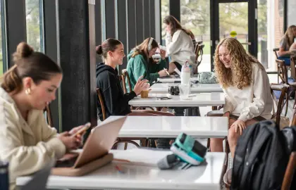 students studying in Lyceum Café