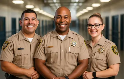 Correctional officers participating in OUD crisis training.