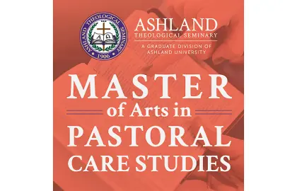 graphic promoting M.A. In Pastoral Care Studies degree