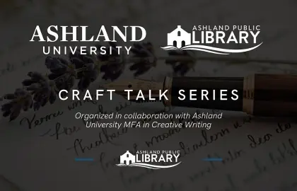 graphic promoting craft talk series at Ashland Public Library