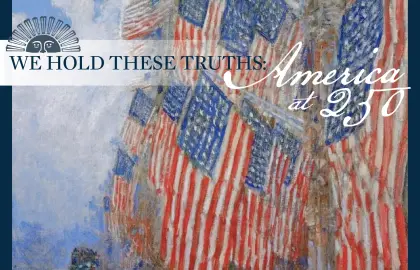 graphic art promoting "We Hold These Truths: America at 250" conference