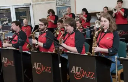 Jazz musicians playing at the Nest