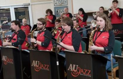 Jazz musicians playing at the Nest