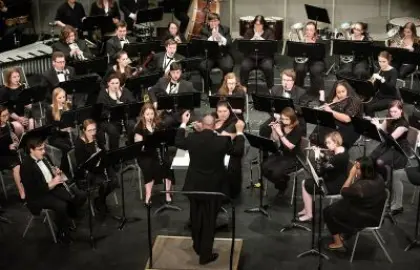 Overhead view of spring band concert