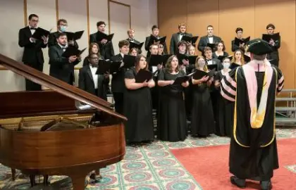 Choir singing at Academic Honors Convocation
