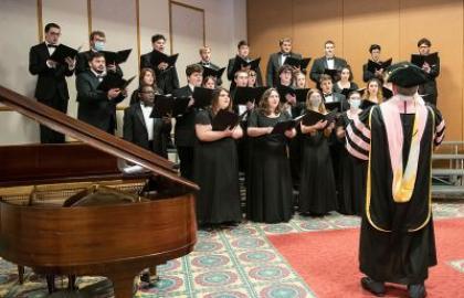 Choir singing at Academic Honors Convocation