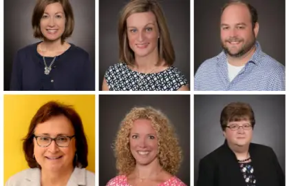 Gwen Hullman, Diane Bonfiglio, Nicholas Johnson, Amy Klinger, Jill Matthes-Baxter and Jackie Owens receive promotions