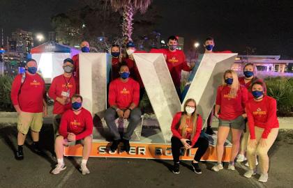 AU Sport Management students work at the NFL Super Bowl LV Fan Experience