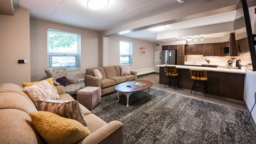 Andrews living room and kitchen