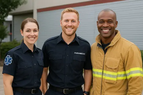 A paramedic, firefighter and rescue worker.