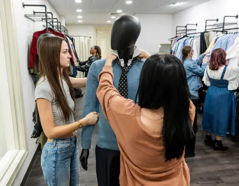 students in the career closet