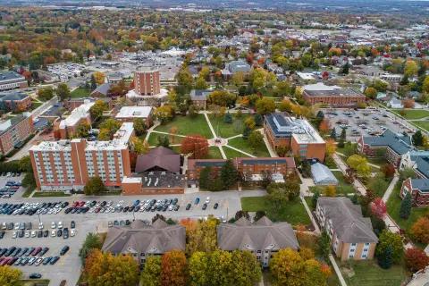 Aerial view of campus
