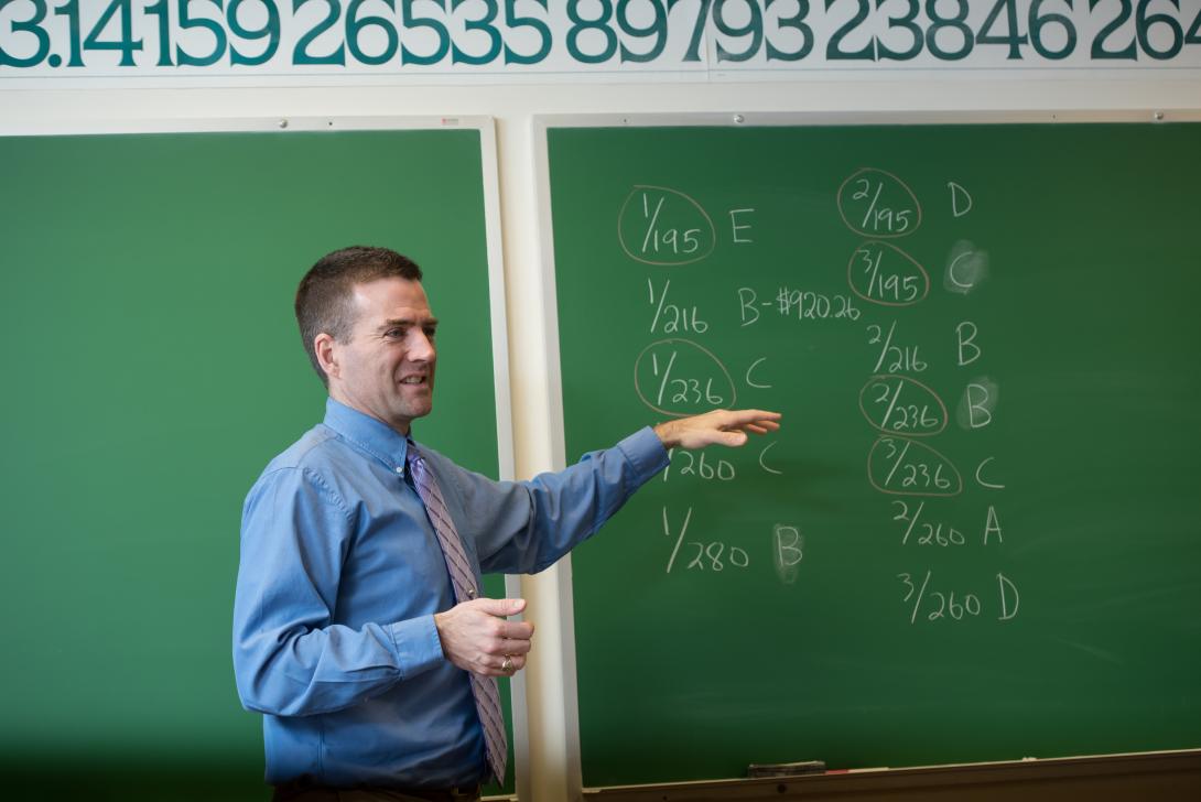 Dr. Swanson teaching math class