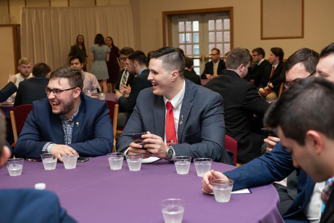 Fraternity members at Greek Honors Ceremony