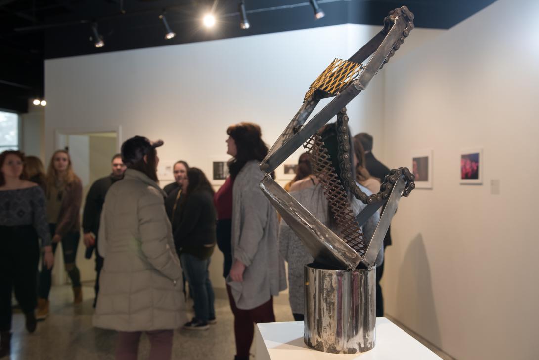 Steel sculpture on display at Coburn Art Gallery