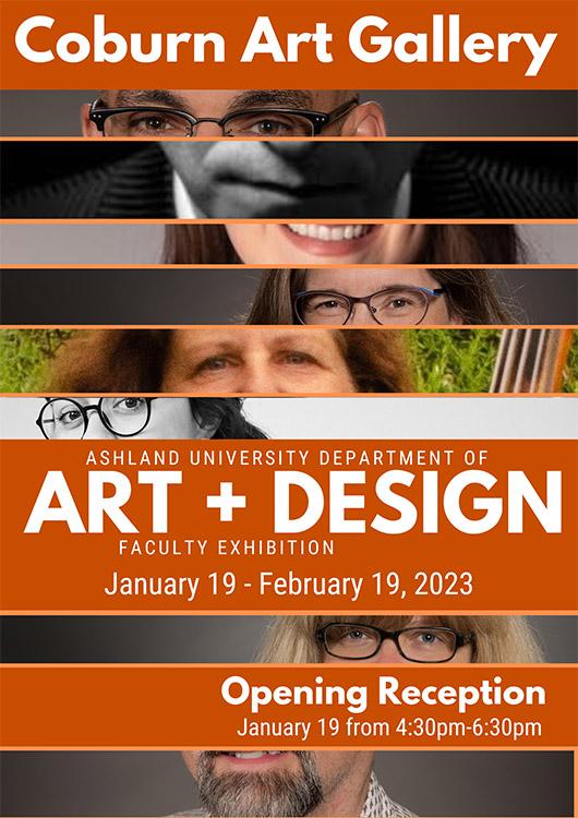 poster of Art + Design Faculty Exhibition