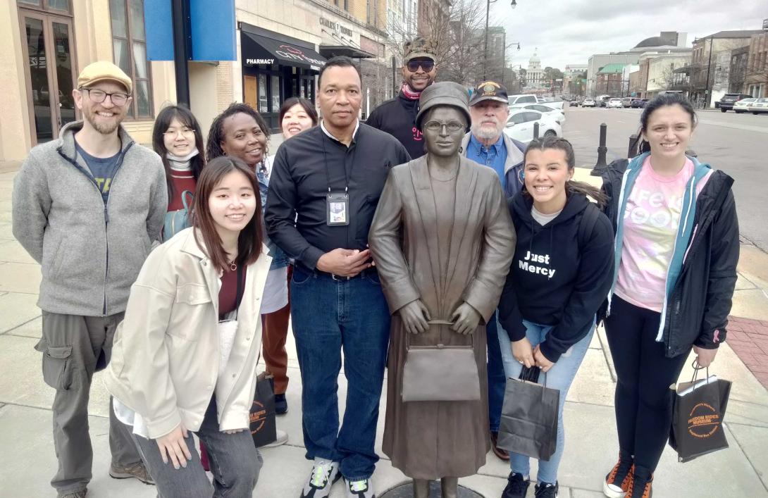 Group of students on civil rights pilgrimage