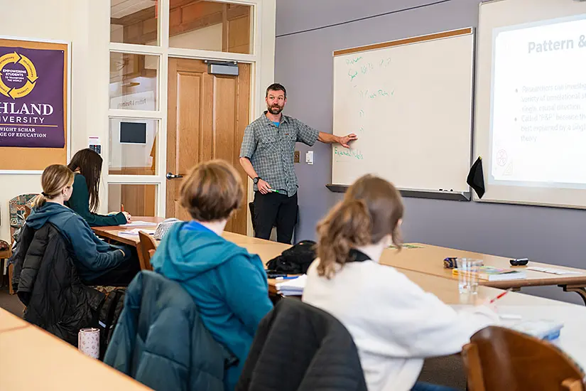 Psychology professor Chris Chartier during a 2026 class