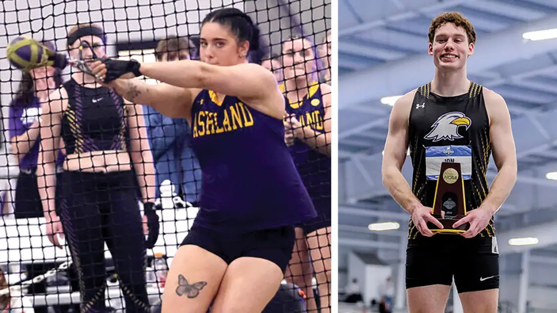 Leslie Pollock and Jon Lutz at NCAA Div. II Championships 2026