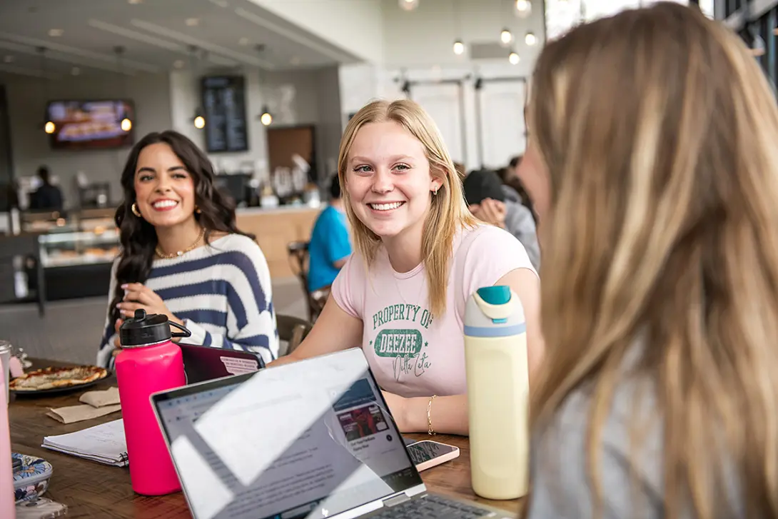 students socializing at the Lyceum Cafe in 2025